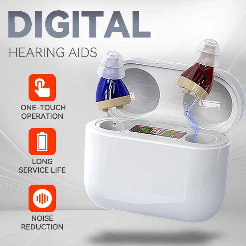 ITE Elderly Hearing Aid Rechargeable Deaf Digital Display Wireless Hearing Amplifier