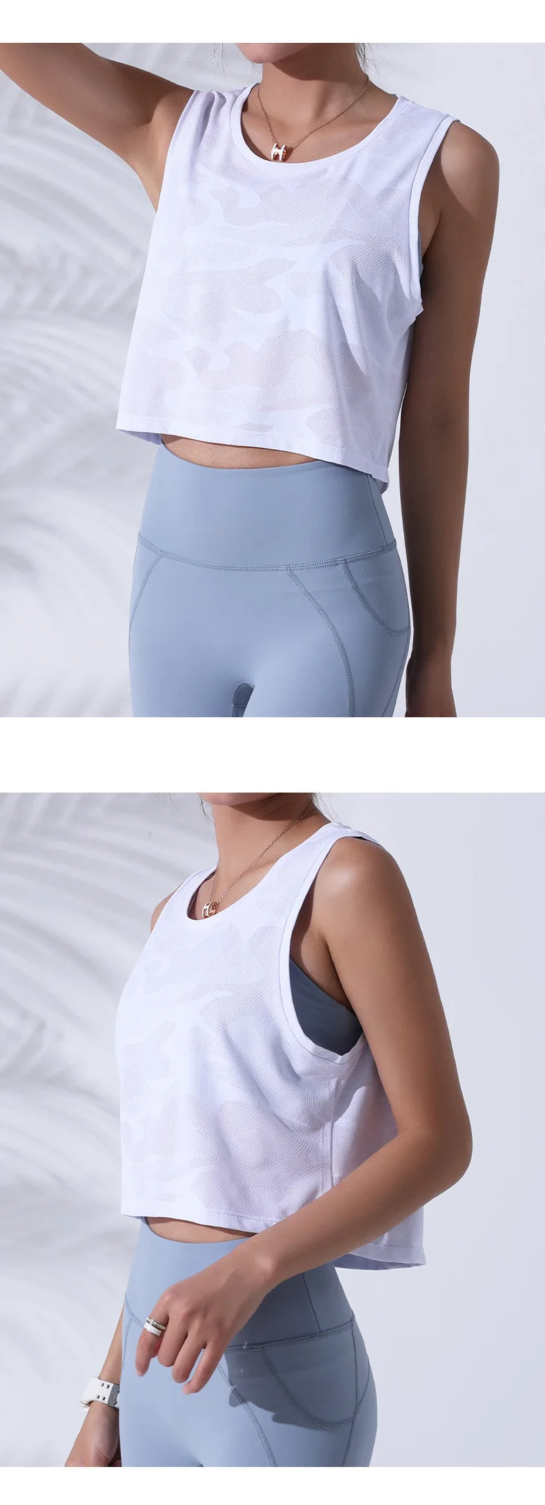 Women’s Camouflage Running Vest-Crop Top