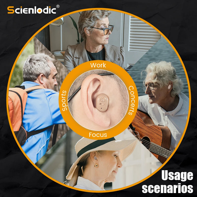 Rechargeable ITE Ear Hearing Aid for the Elderly