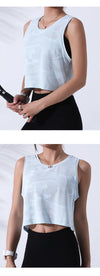 Women’s Camouflage Running Vest-Crop Top