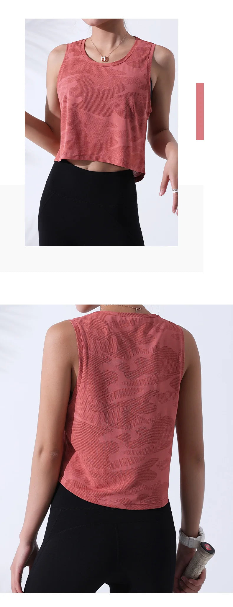 Women’s Camouflage Running Vest-Crop Top