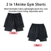 Men's Anime Quick-Dry Fitness Compression Shirt & Gym Shorts