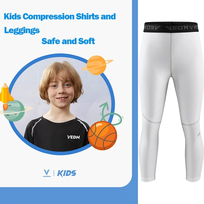 Boys Compression Set โ Leggings & Long Sleeve Shirt