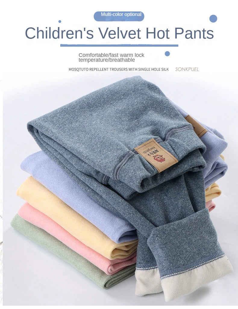 Kids Winter Fleece Lined Leggings โ Thick Warm Base Pants