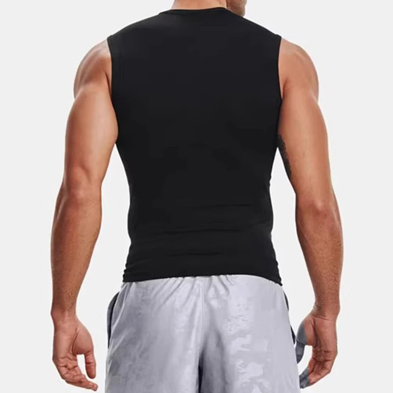Men’s Running Sleeveless Elastic Compression Gym Fitness Tank Top