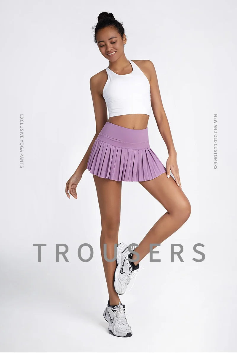 Summer Women’s Tennis Pleated Skirt with Inner Shorts