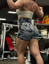 Seamless Tie Dye Push Up Yoga Shorts for Women: