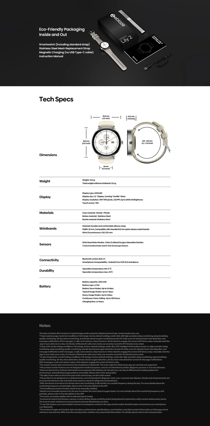 NEW 2025 Zeblaze Lily 2 Voice Calling Female Smartwatch