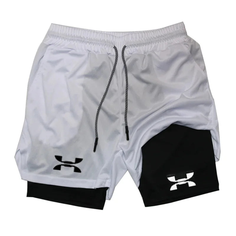 New Running Shorts Men Gym Sports Shorts 2-in-1