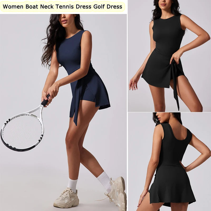 VITALINOVO Women’s Tennis Dress with Built-In Shorts