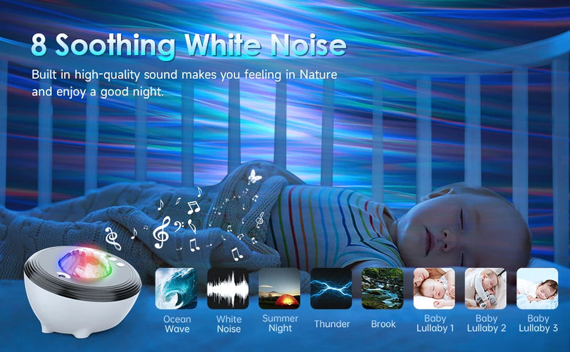 Star Projector LED Aurora Projector Bluetooth Speaker Night Light