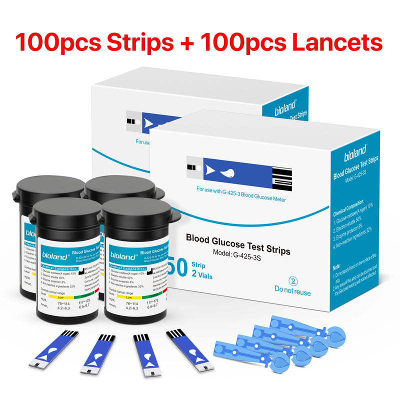 Bioland Blood Glucose Meter Test Strips and Lancets