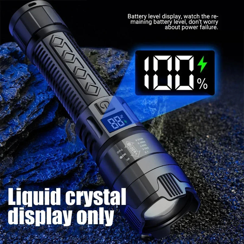 KDULIT High Power Rechargeable LED Flashlight: