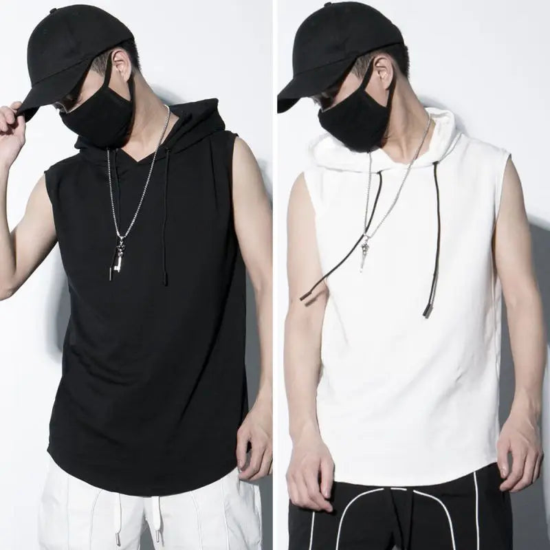New Men’s Fashion Sportswear Hooded Sleeveless T-Shirt