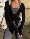 Women’s Wrap Ruched Tie Front Yoga Shirt
