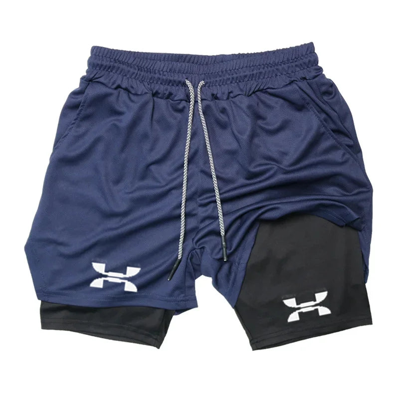 New Running Shorts Men Gym Sports Shorts 2-in-1