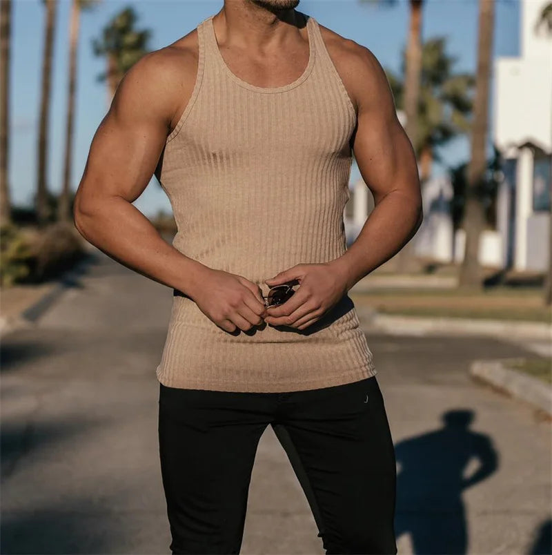 Men’s Stripe Gym Tank Top