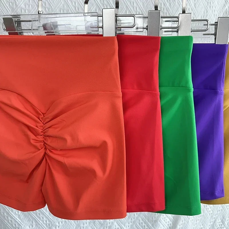 Solid Color High Waist Seamless Butt Lift Yoga Shorts