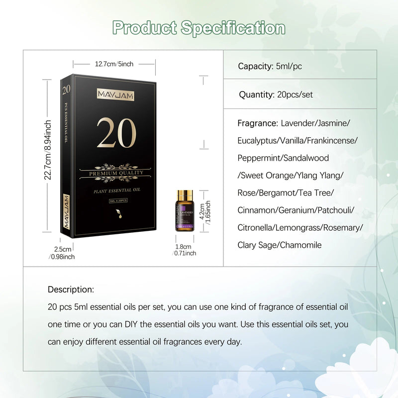 MAYJAM 20-Bottle Essential Oils Kit