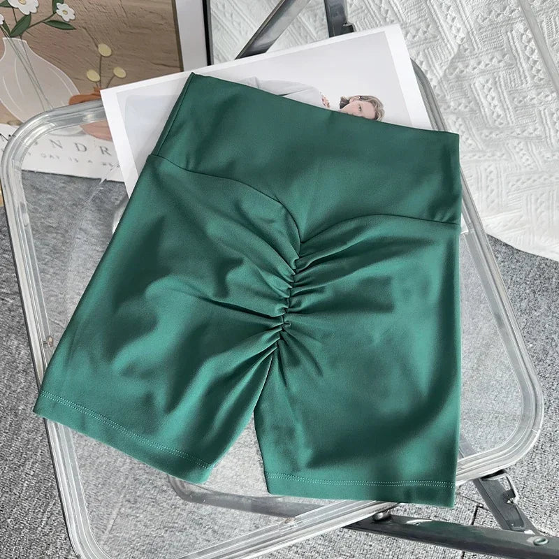 Solid Color High Waist Seamless Butt Lift Yoga Shorts