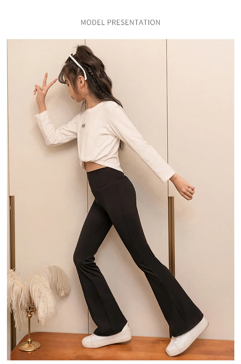 Girls’ High-Waisted Bootcut Leggings