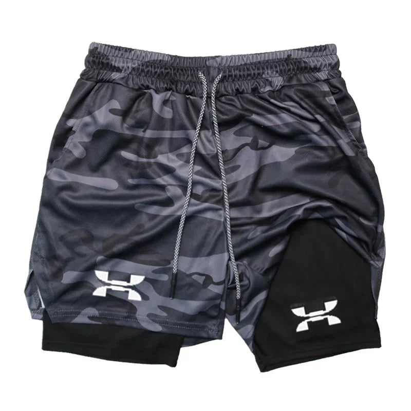 New Running Shorts Men Gym Sports Shorts 2-in-1