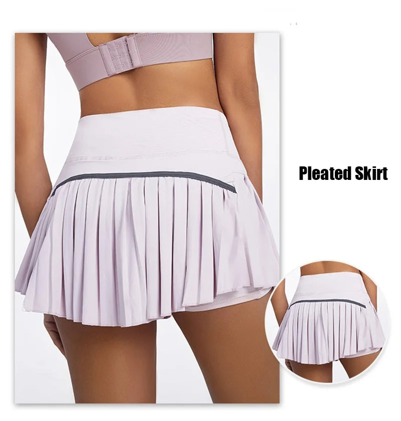 Summer Women’s Tennis Pleated Skirt with Inner Shorts