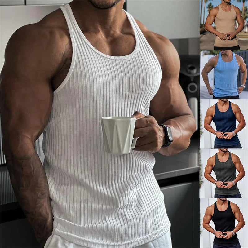 Men’s Stripe Gym Tank Top