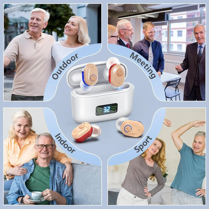 Wireless Mini Noise-Cancelling Hearing Aid for Seniors