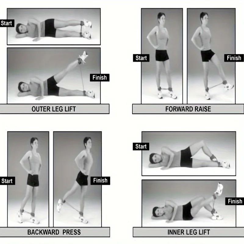 1 PC Leg Strength Trainer Foot Ring with Resistance Band