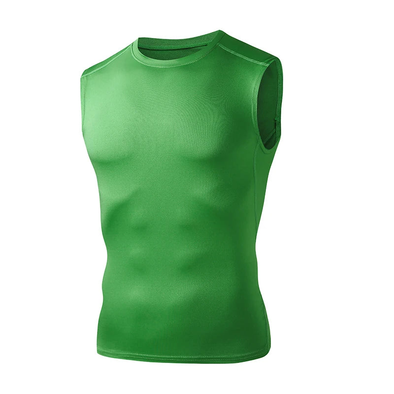 Men’s Running Sleeveless Elastic Compression Gym Fitness Tank Top