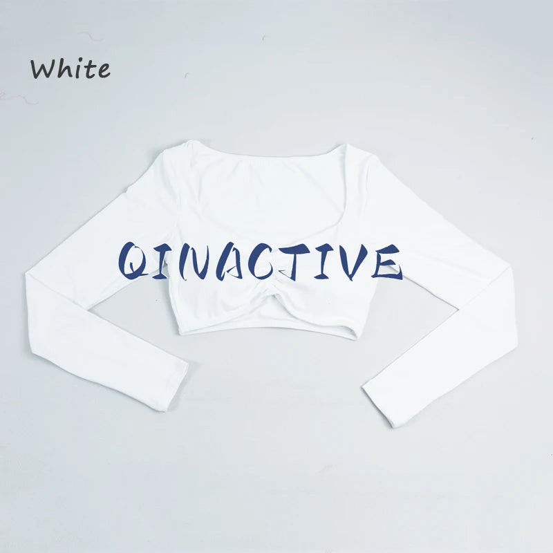 QINACTIVE Women’s Long Sleeve Yoga Crop Top