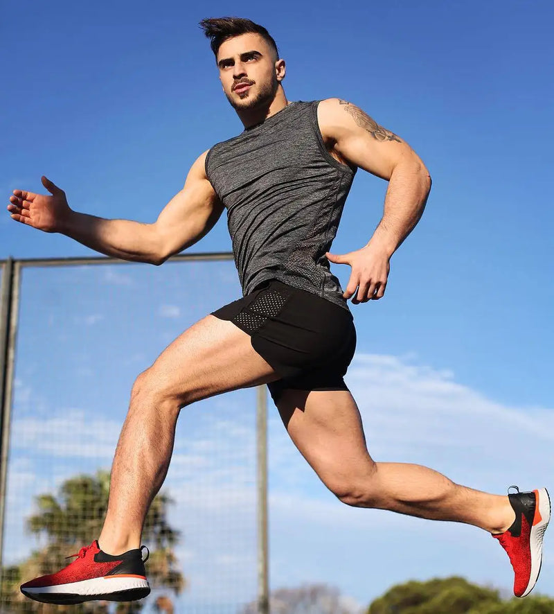 Men’s Quick-Dry Mesh Running & Training Shorts with Pockets