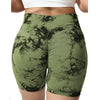 Seamless Tie Dye Push Up Yoga Shorts for Women: