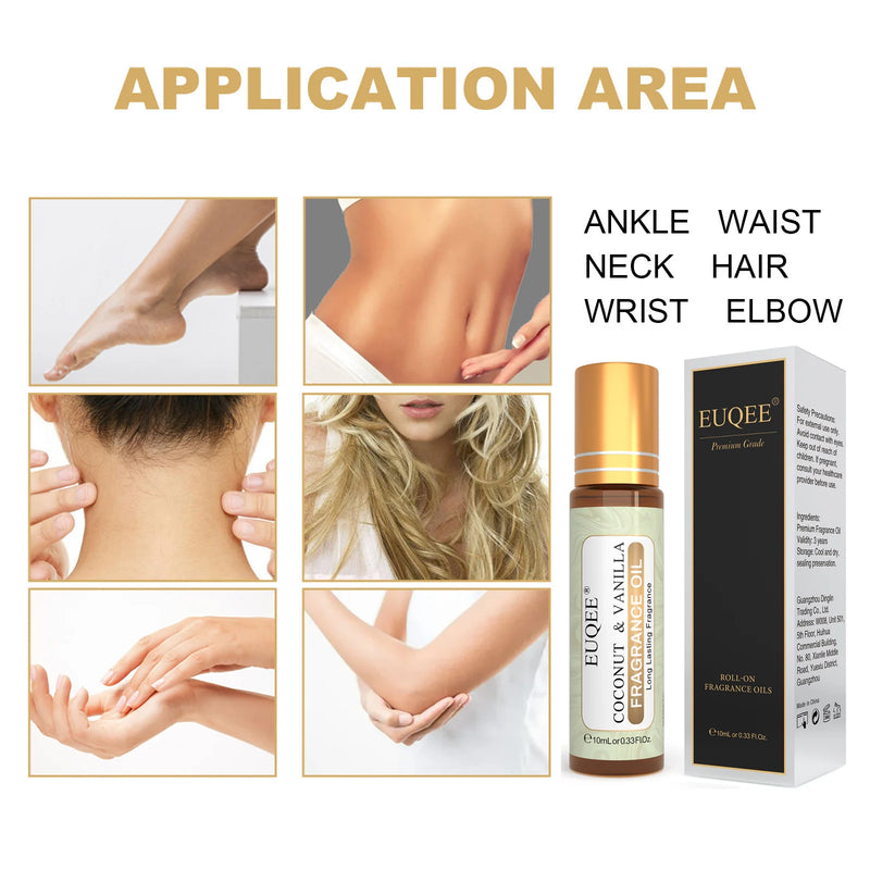 EUQEE 10ml Roller Sweet Fruit Perfume Oils