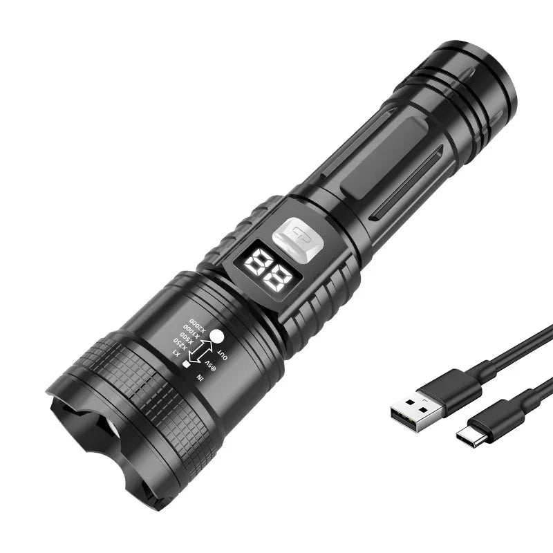 KDULIT High Power Rechargeable LED Flashlight: