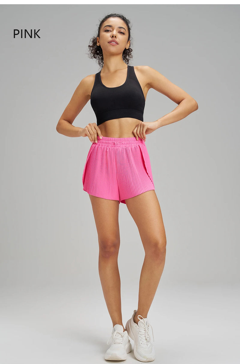 Fitness Fake Two-Piece Pleated Skirt Pants