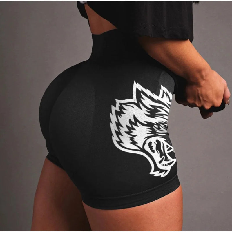 Women’s Seamless Yoga Wolf Gym Shorts