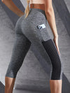 Women’s High Waist Calf-Length Yoga Pants with Side Pockets