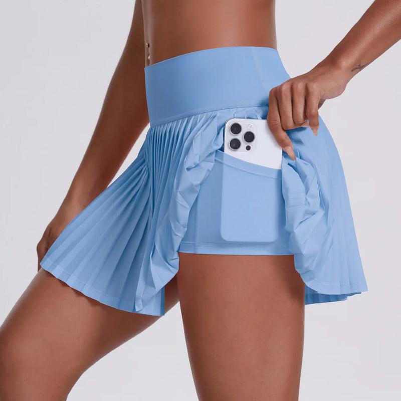 Summer Women’s Tennis Pleated Skirt with Inner Shorts