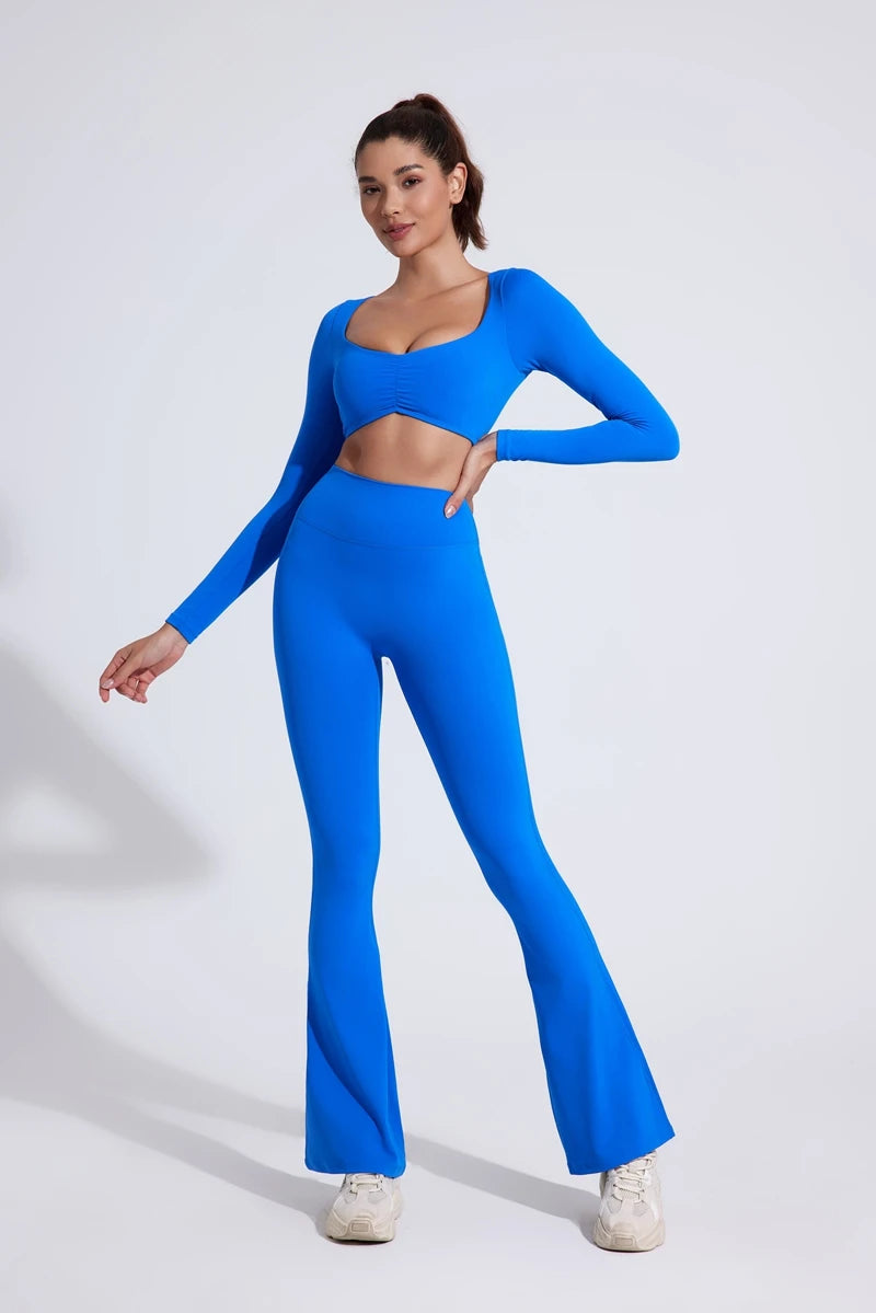 QINACTIVE Women’s Long Sleeve Yoga Crop Top