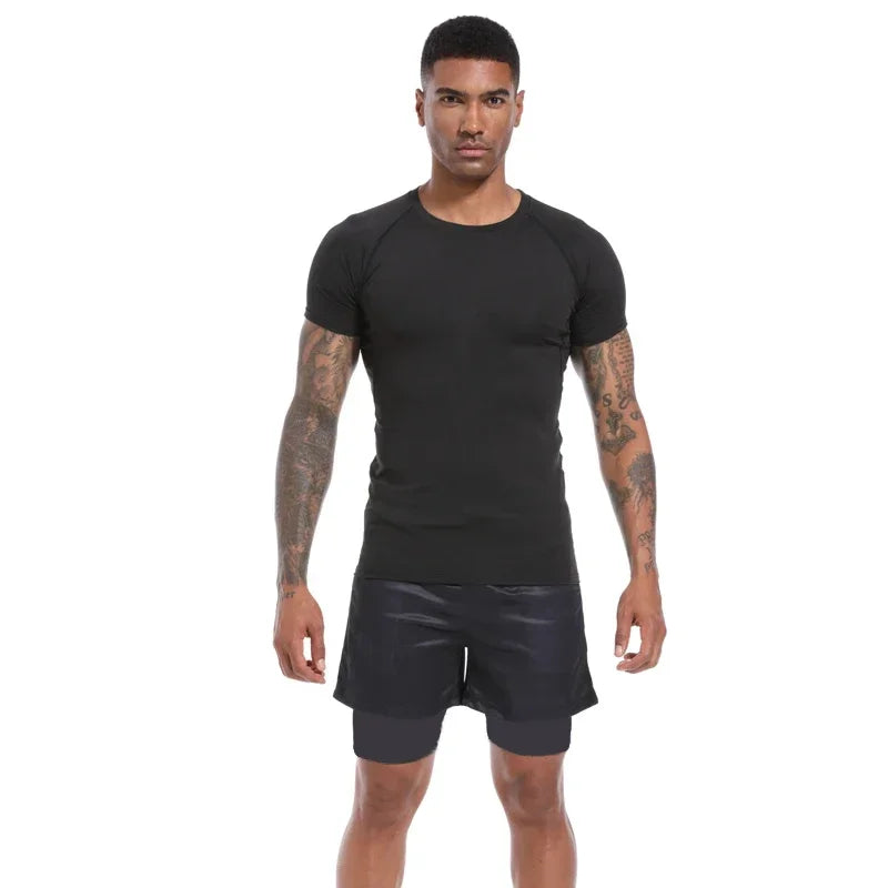 Men's Quick-Drying Breathable Elastic Short-Sleeved Compression Shirt