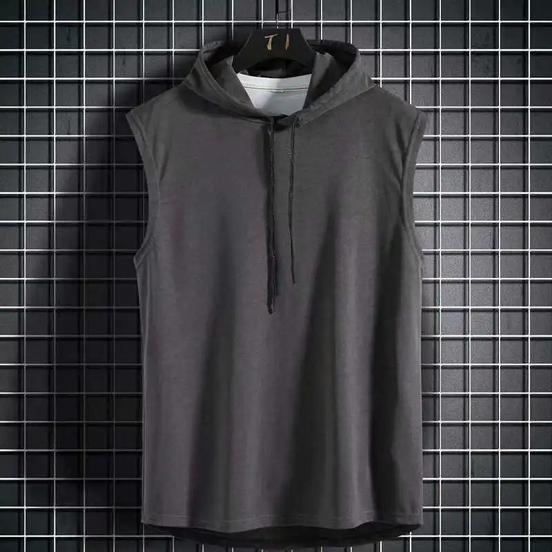 New Men’s Fashion Sportswear Hooded Sleeveless T-Shirt