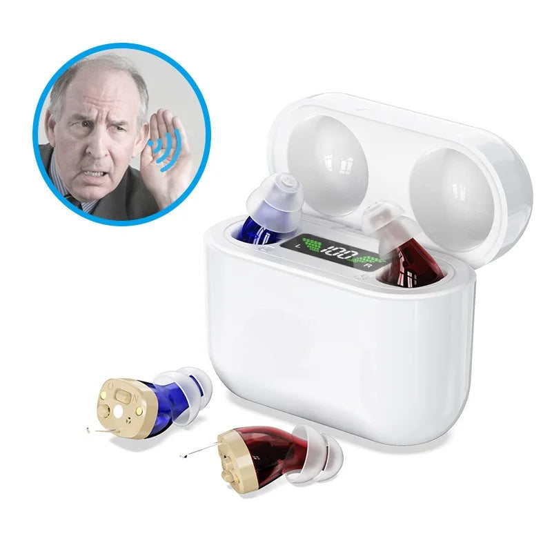 ITE Elderly Hearing Aid Rechargeable Deaf Digital Display Wireless Hearing Amplifier