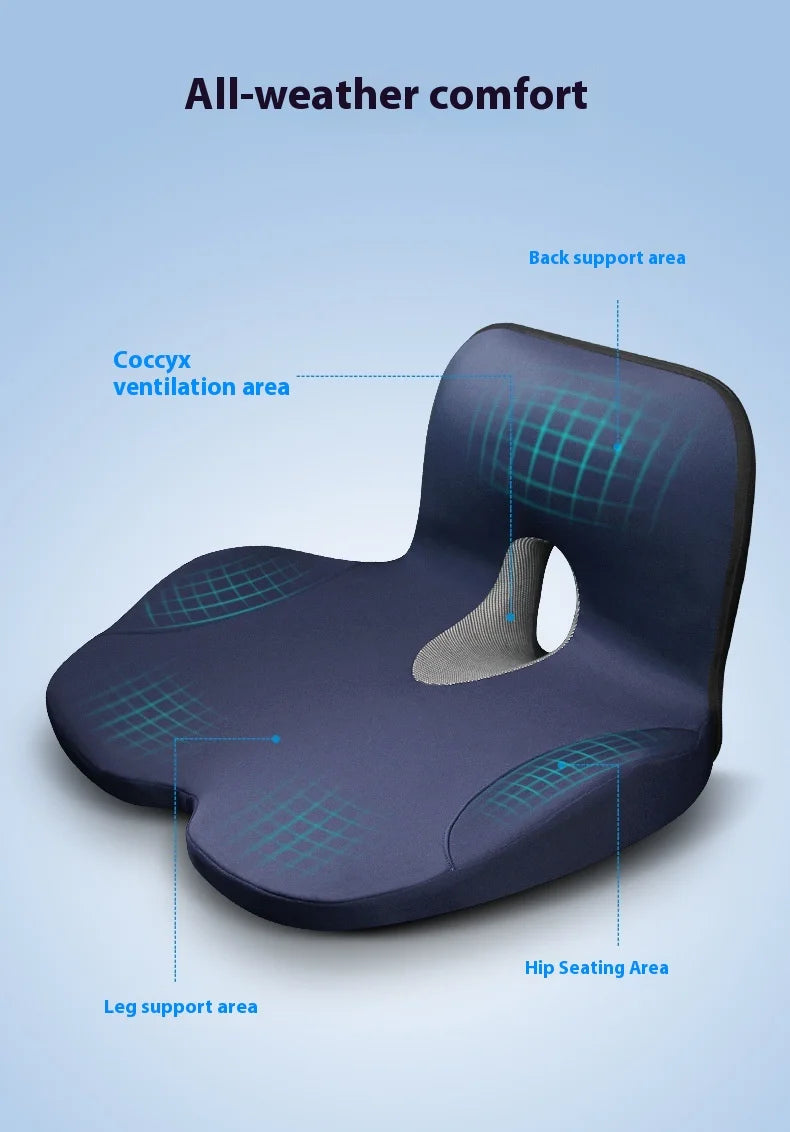 L-Shaped Integrated Office Chair Seat Cushion