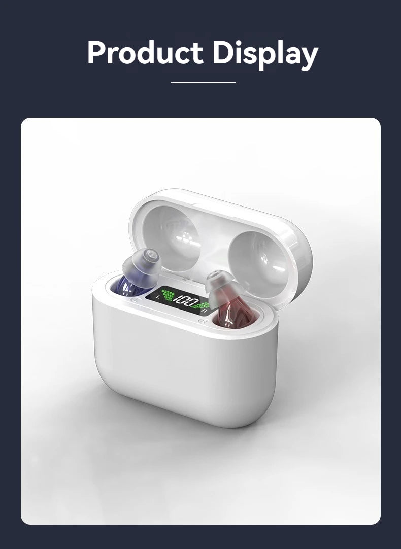 ITE Elderly Hearing Aid Rechargeable Deaf Digital Display Wireless Hearing Amplifier