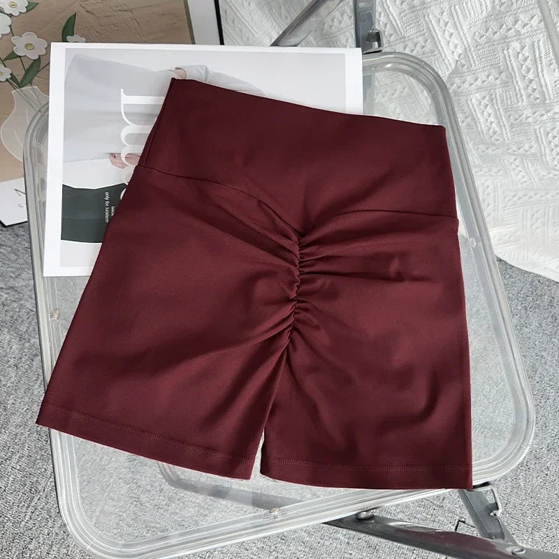 Solid Color High Waist Seamless Butt Lift Yoga Shorts