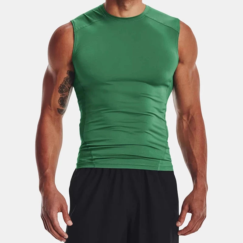 Men’s Running Sleeveless Elastic Compression Gym Fitness Tank Top
