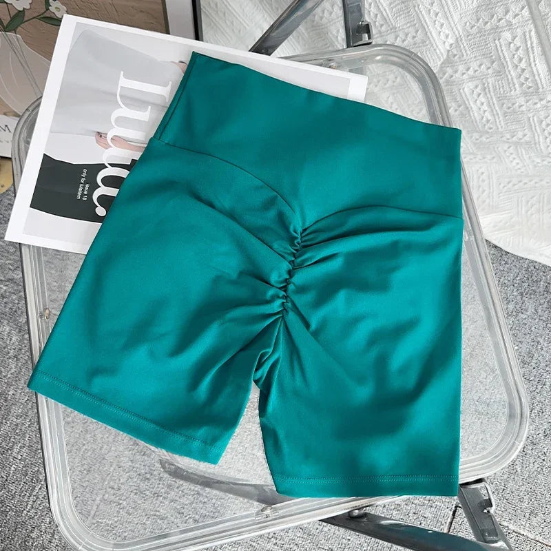 Solid Color High Waist Seamless Butt Lift Yoga Shorts