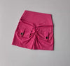 Women’s Waist Seamless Peach Hip Fitness Shorts with Pockets